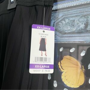 NWT Vince Camuto Black Pleated Midi Skirt